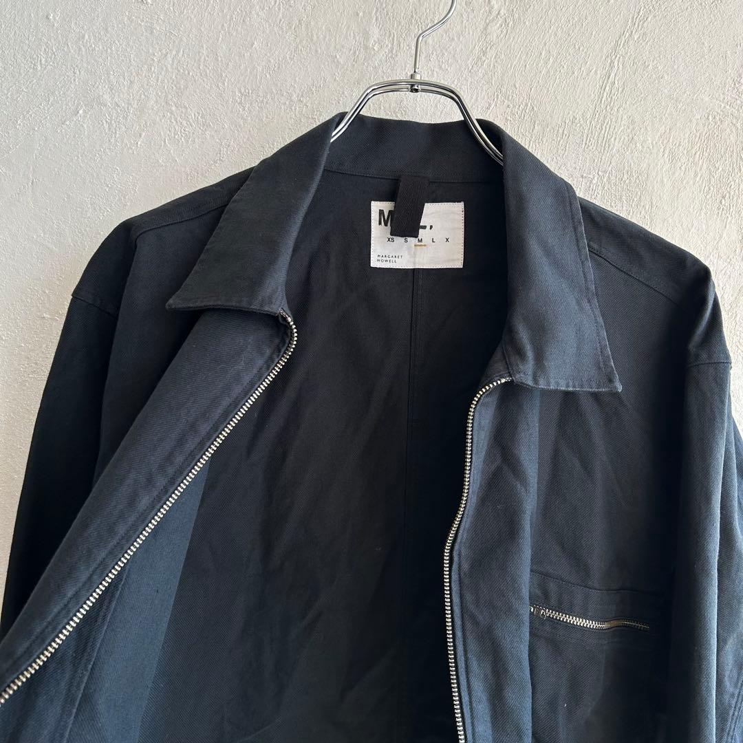 美品 MHL. ジップアップブルゾン ネイビー マーガレットハウエル