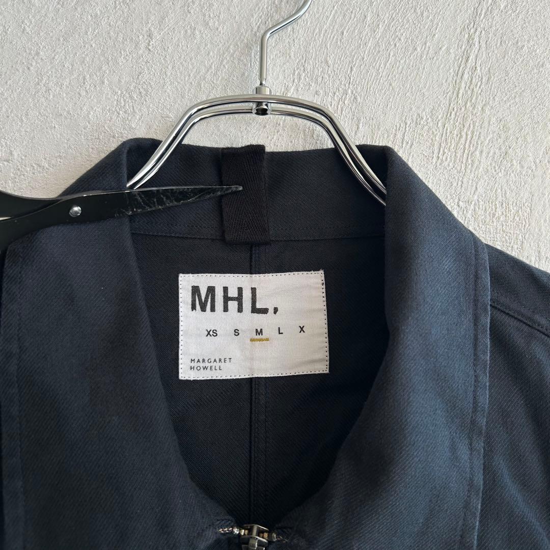 美品 MHL. ジップアップブルゾン ネイビー マーガレットハウエル