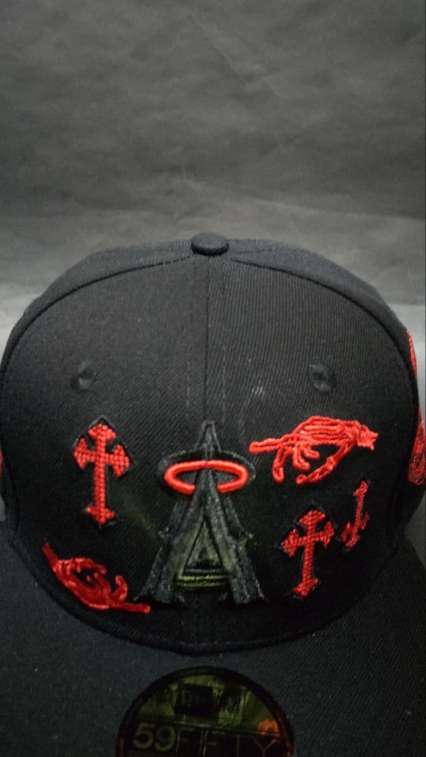 NEWERA LAエンジェルスデビルズクロスカスタムキャップブラック1/2