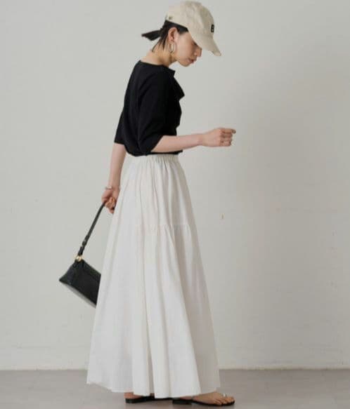 【新品/定価¥19800】B品 Loungedress パネルギャザースカート
