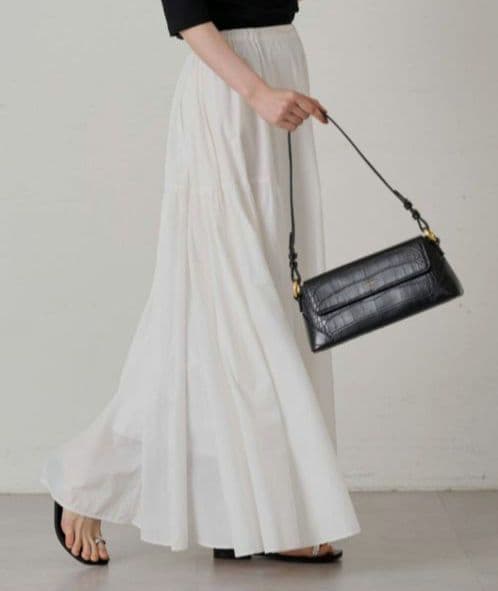 【新品/定価¥19800】B品 Loungedress パネルギャザースカート