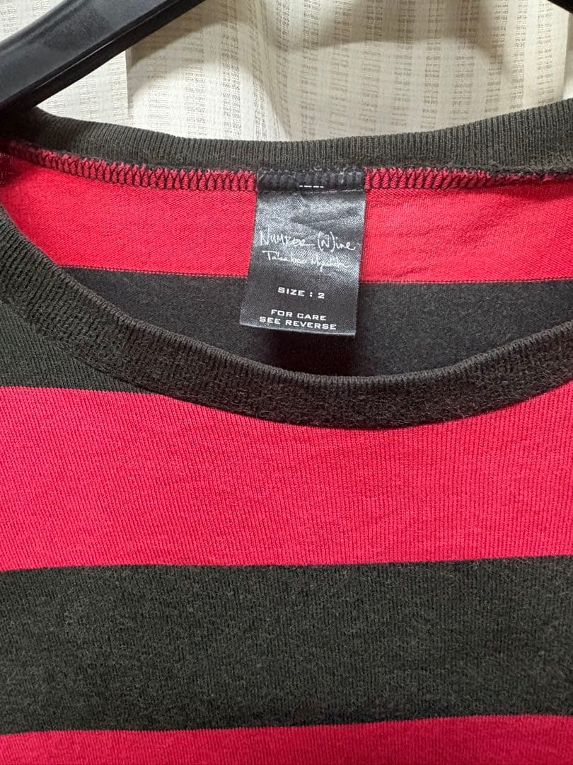 ナンバーナイン カート期 ボーダーTシャツ 穴あり サイズ2 宮下氏本人期