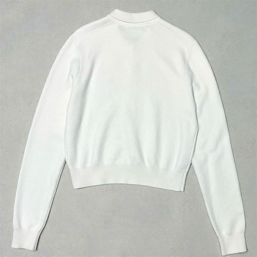 CABaN キャバン コットンカシミヤ パールロゴポロカーディガン 白 24AW