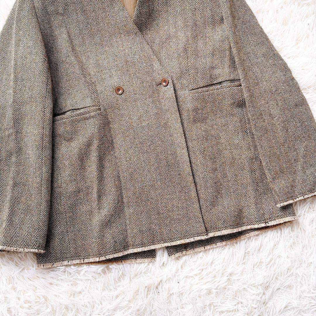 【美品】リアムプラージュ　ウールヘリンボーンダブルジャケット