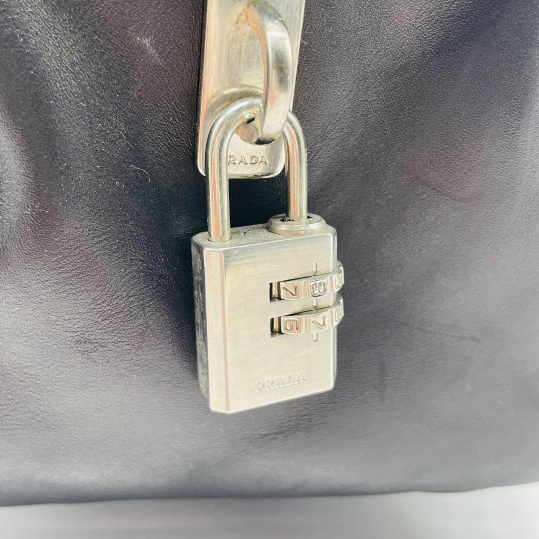 PRADA プラダ ハンドバッグ ボーリングボストンバッグ ブラック レザー