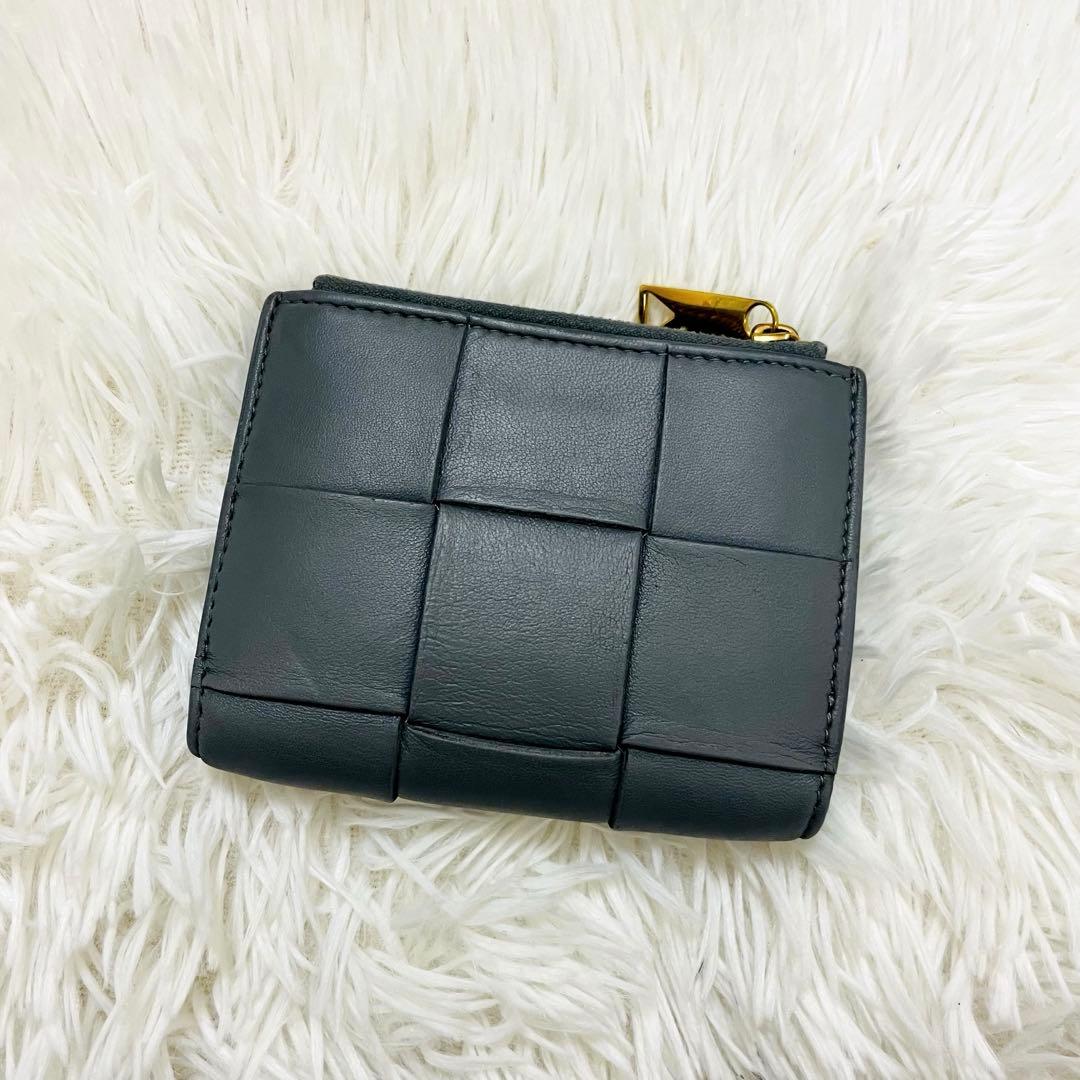 極美✨ボッテガヴェネタ 二つ折り財布 カセット マキシイントレ レザー グレー