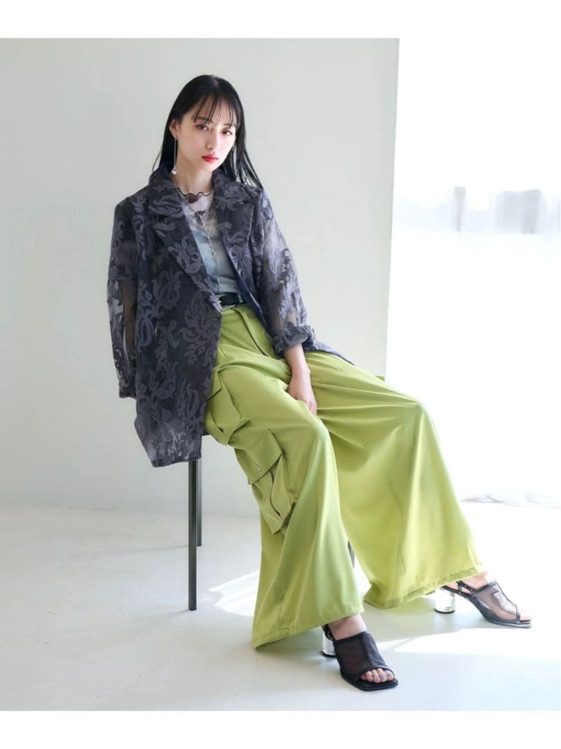 【完売品】HARE vintageレースジャケット ブルー テーラードジャケット