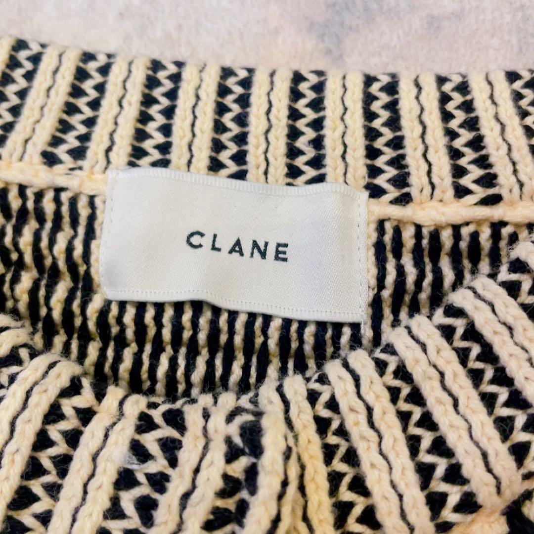 トップス CLANE STRIPE CABLE HALF SLEEVE CARDIGAN