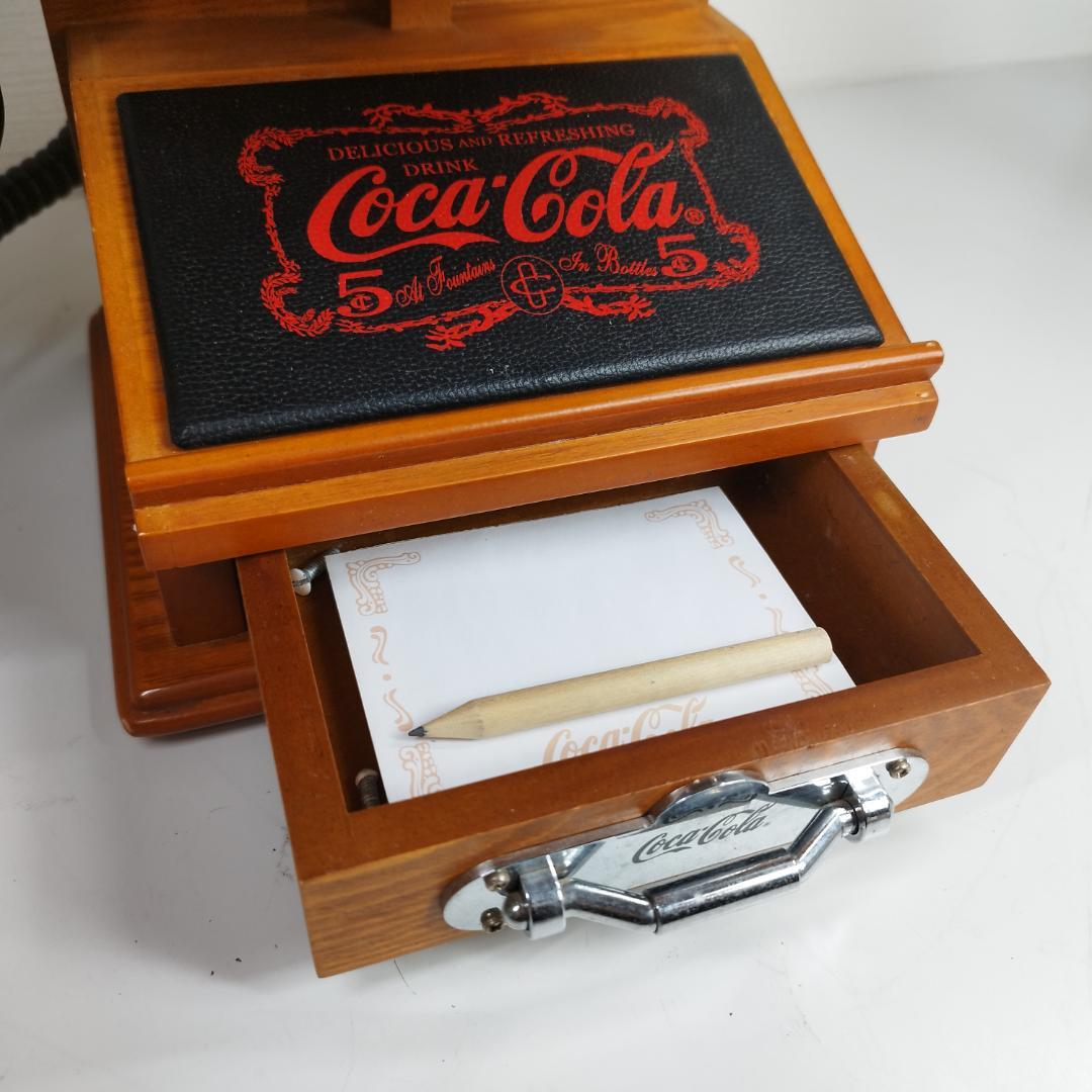 コカコーラ 壁掛け電話 ビンテージ 美品 アメリカ ウッド調 プッシュ I636