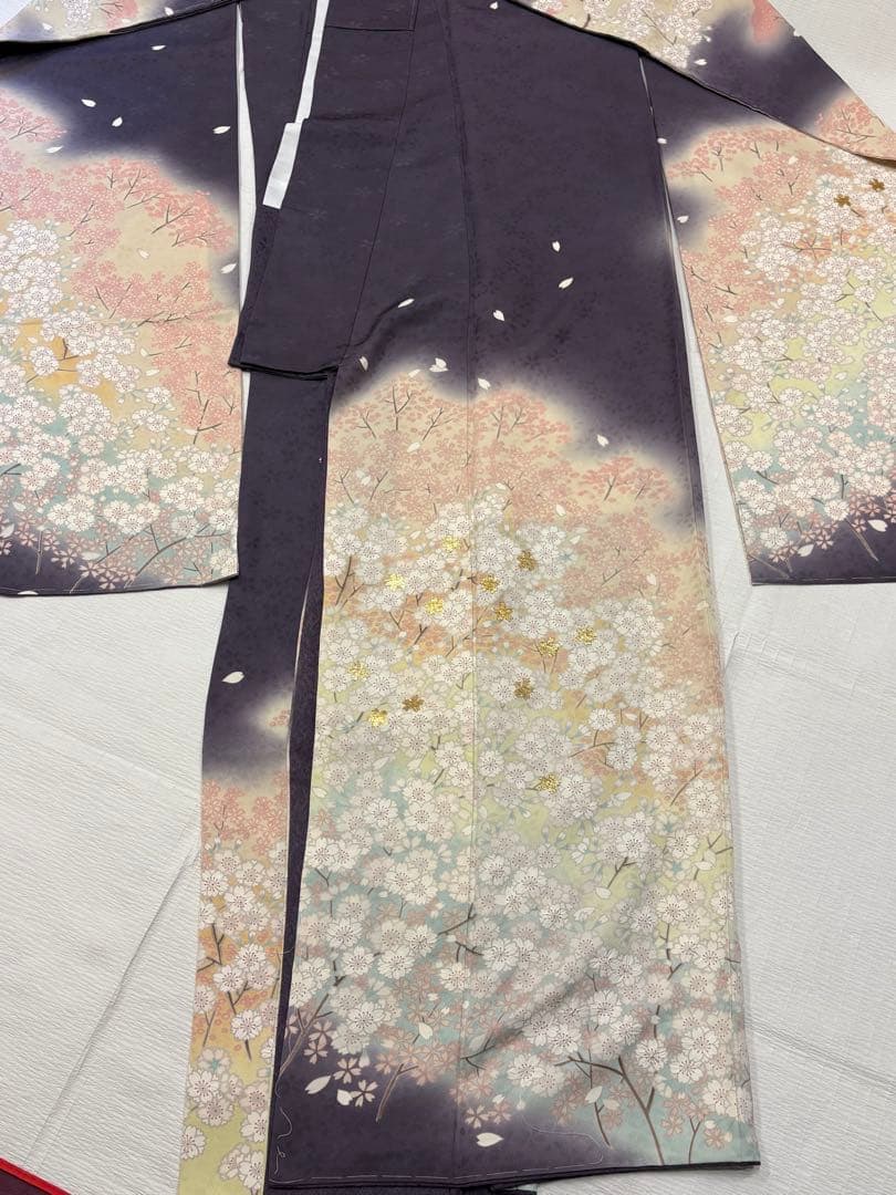 桜柄振袖 紫色