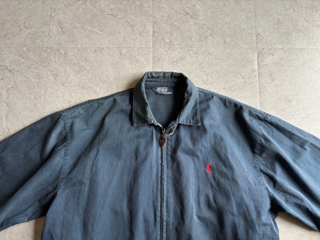 ￼90s Polo Ralph Lauren スイングトップ L ネイビー 刺繍