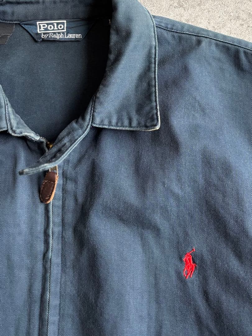 ￼90s Polo Ralph Lauren スイングトップ L ネイビー 刺繍