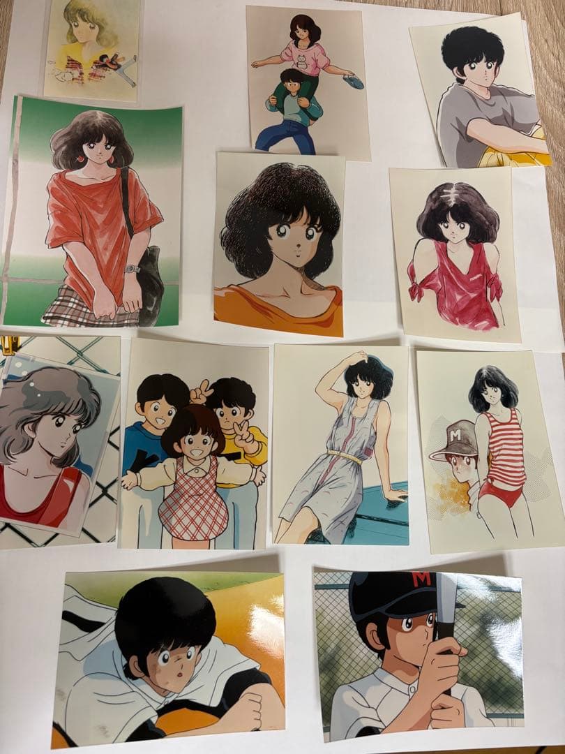 【当時物まとめ】タッチ あだち充自選複製原画集＋写真＋紙製ブックカバー