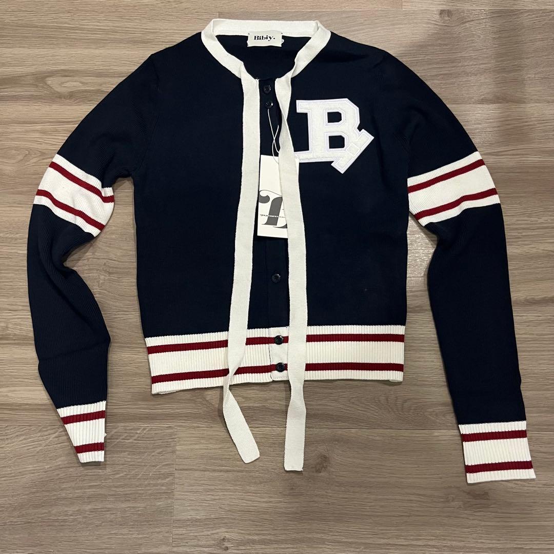 bibiy B. CLUB TIE CARDIGAN NAVY新品即発送