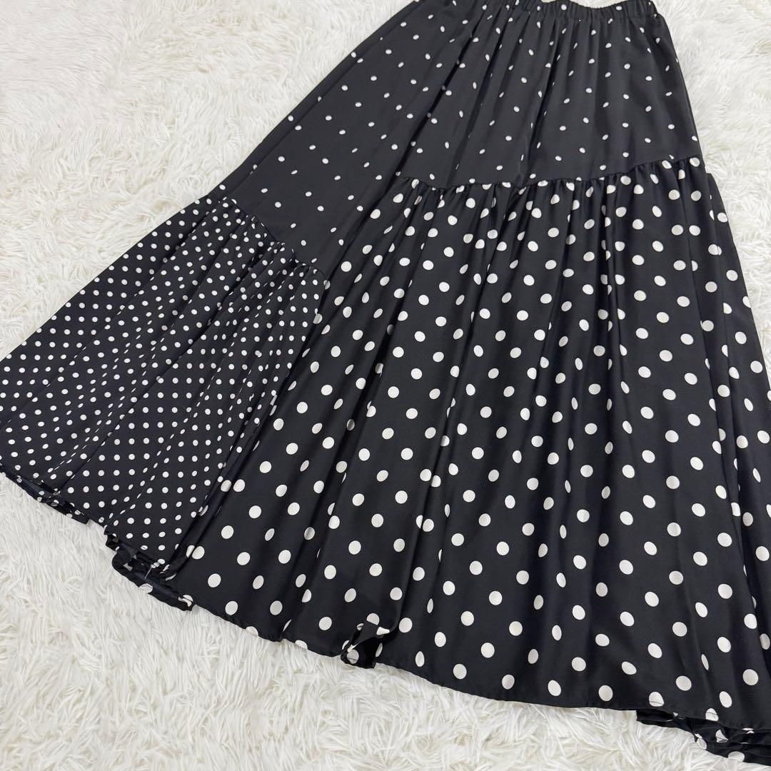 BEARDSLEY　ビアズリー ドットパッチワークロングスカート　F