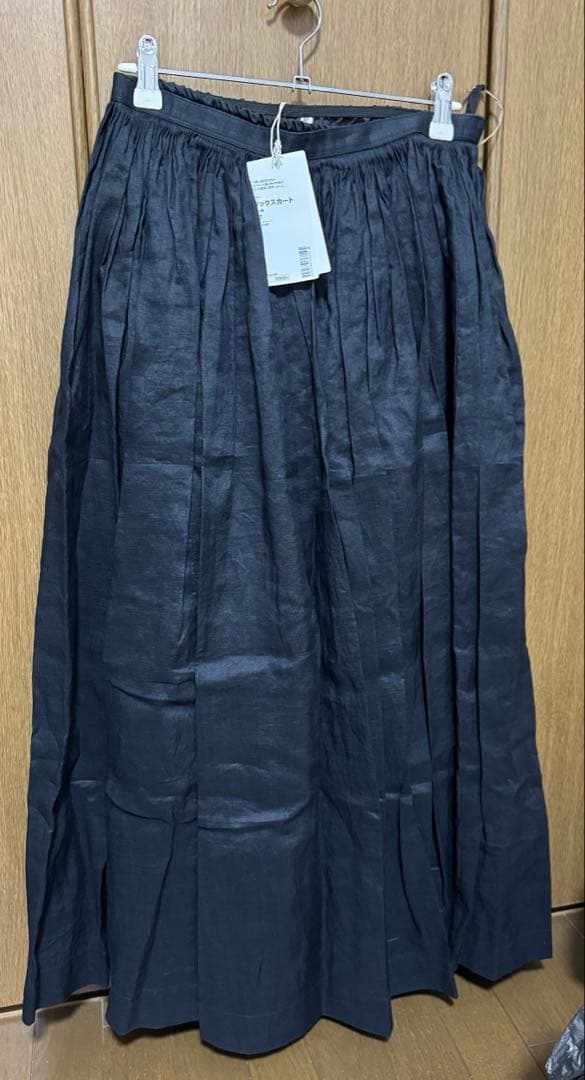 MUJI labo 婦人ラミータックスカート　W67/黒