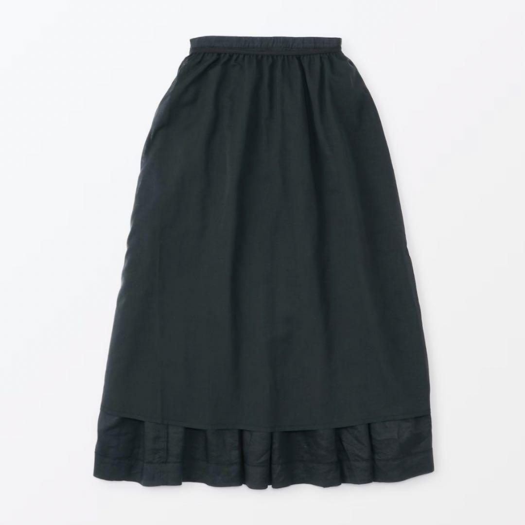 MUJI labo 婦人ラミータックスカート　W67/黒