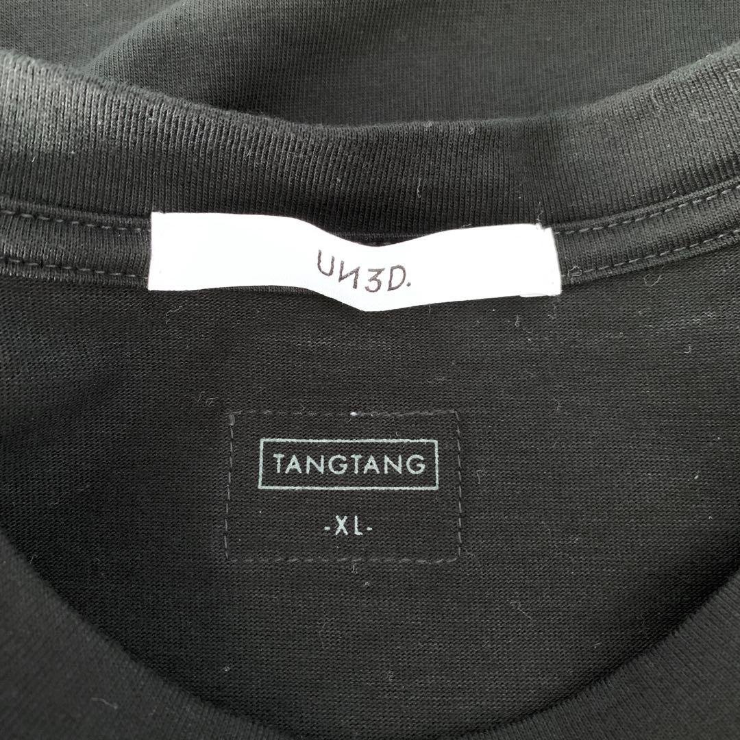 UN3D x TANGTANG ブロックロゴ Tシャツ タンタン 黒ブラックXL
