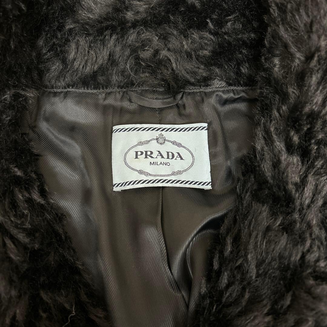 【PRADA MILANO】モヘア混 シャギーコート サイズ38 イタリア製