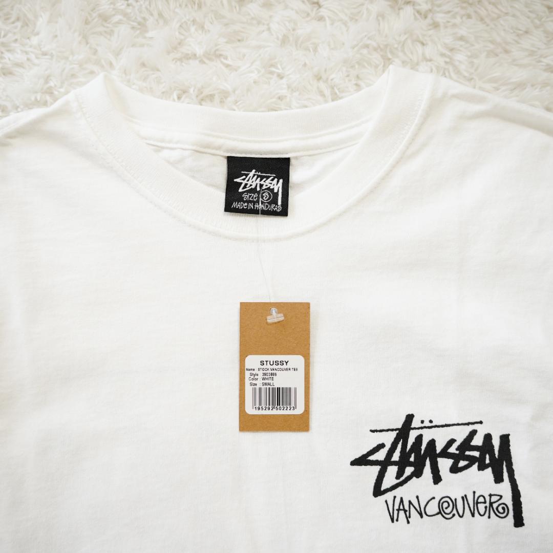 【新品タグ付】STUSSY　ステューシー　ストックロゴ半袖Tシャツ　白　Sサイズ