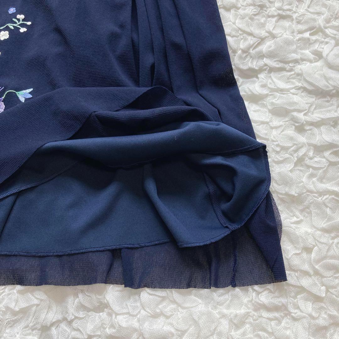 VIVIENNE TAM　ラップ風ワンピース　ネイビー　刺繍　定価42000円