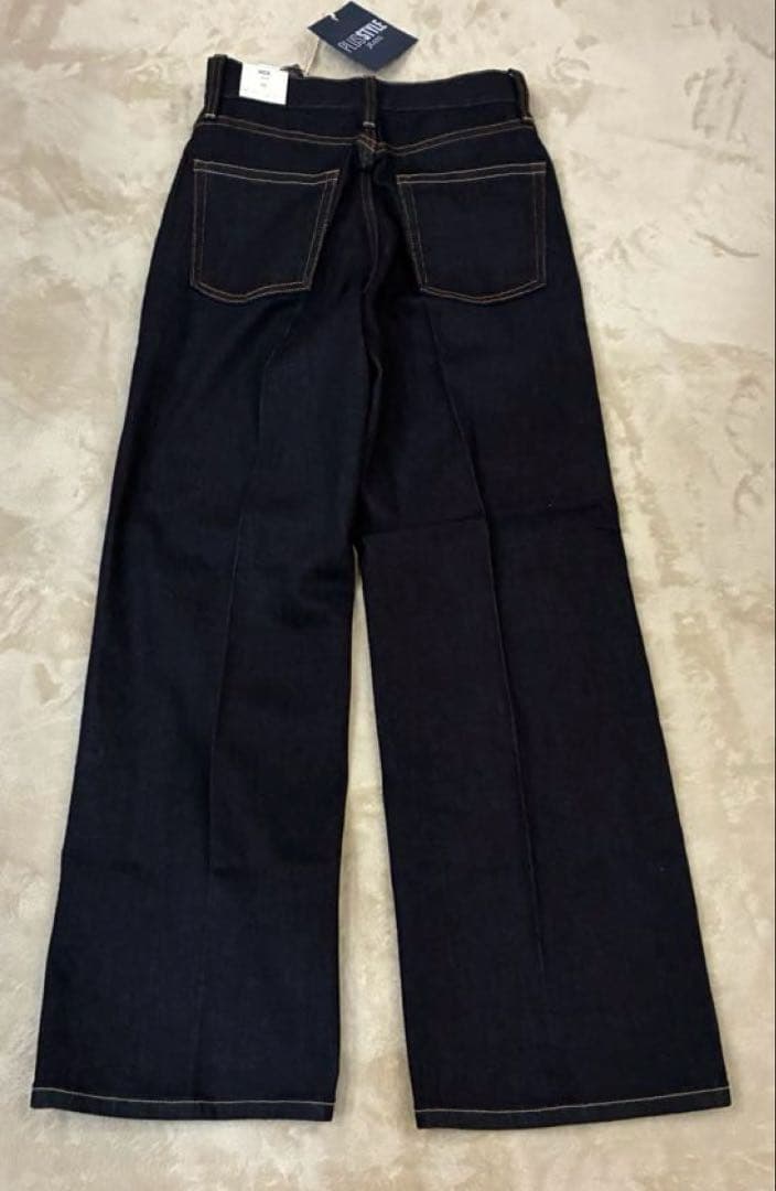 新品タグ付き❗️PLST ハイライズワイドジーンズ ネイビー　XS