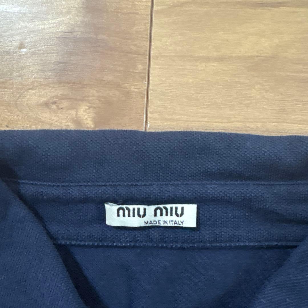 MIU MIU ネイビー ポロシャツ 半袖