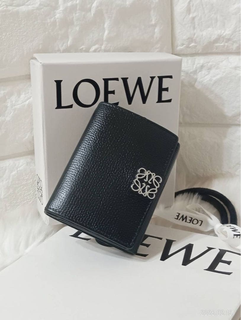 【YyY様】LOEWE ロエベ トライフォールド ブラック 三つ折り財布 箱付き