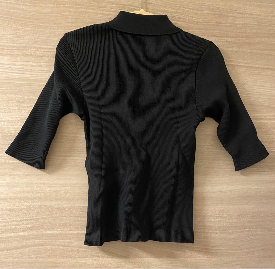 【タグ付】オーラリー GIZA HIGH GAUGE RIB KNIT POLO