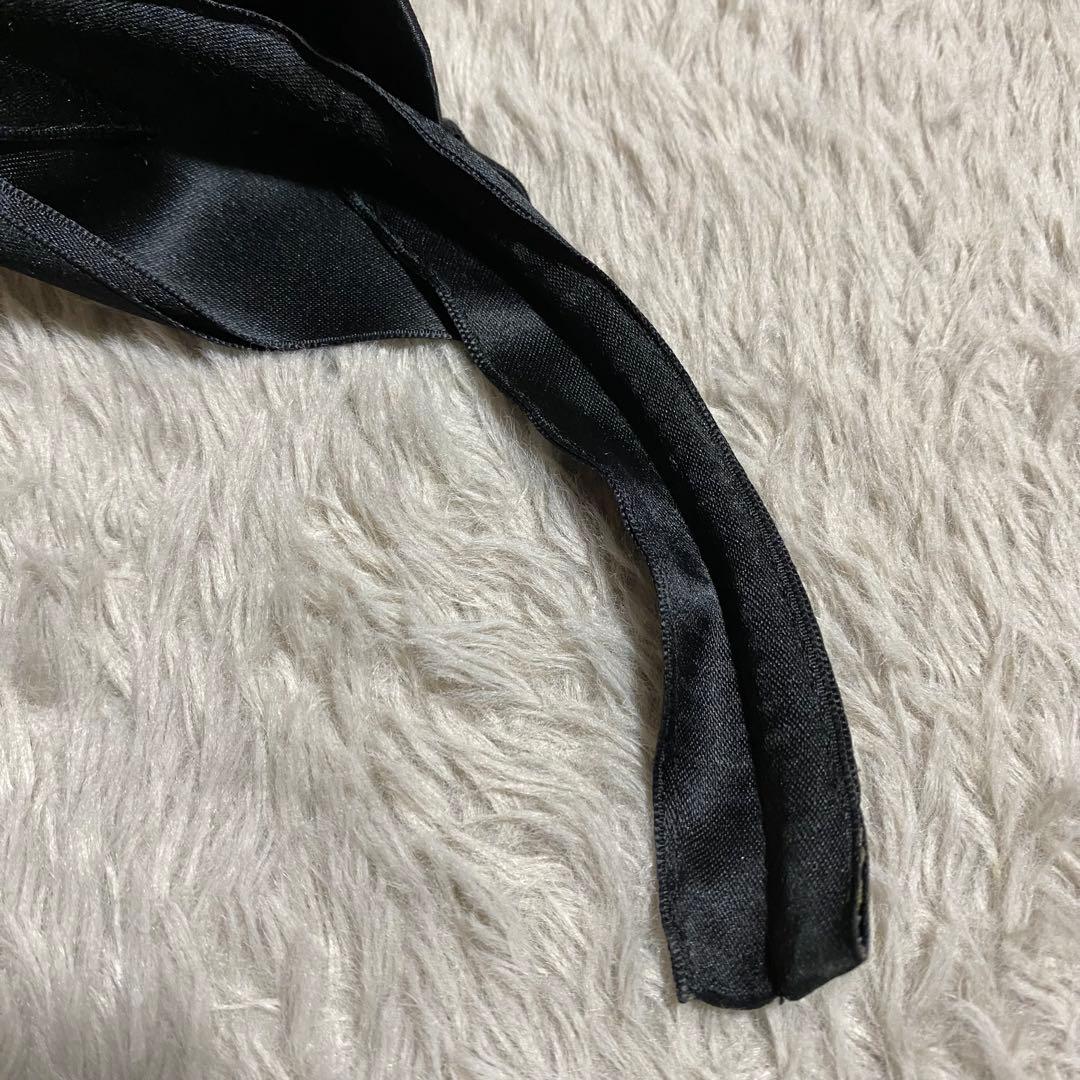 Jennifer Ouellette カチューシャ　サテン　リボン　黒　ブラック