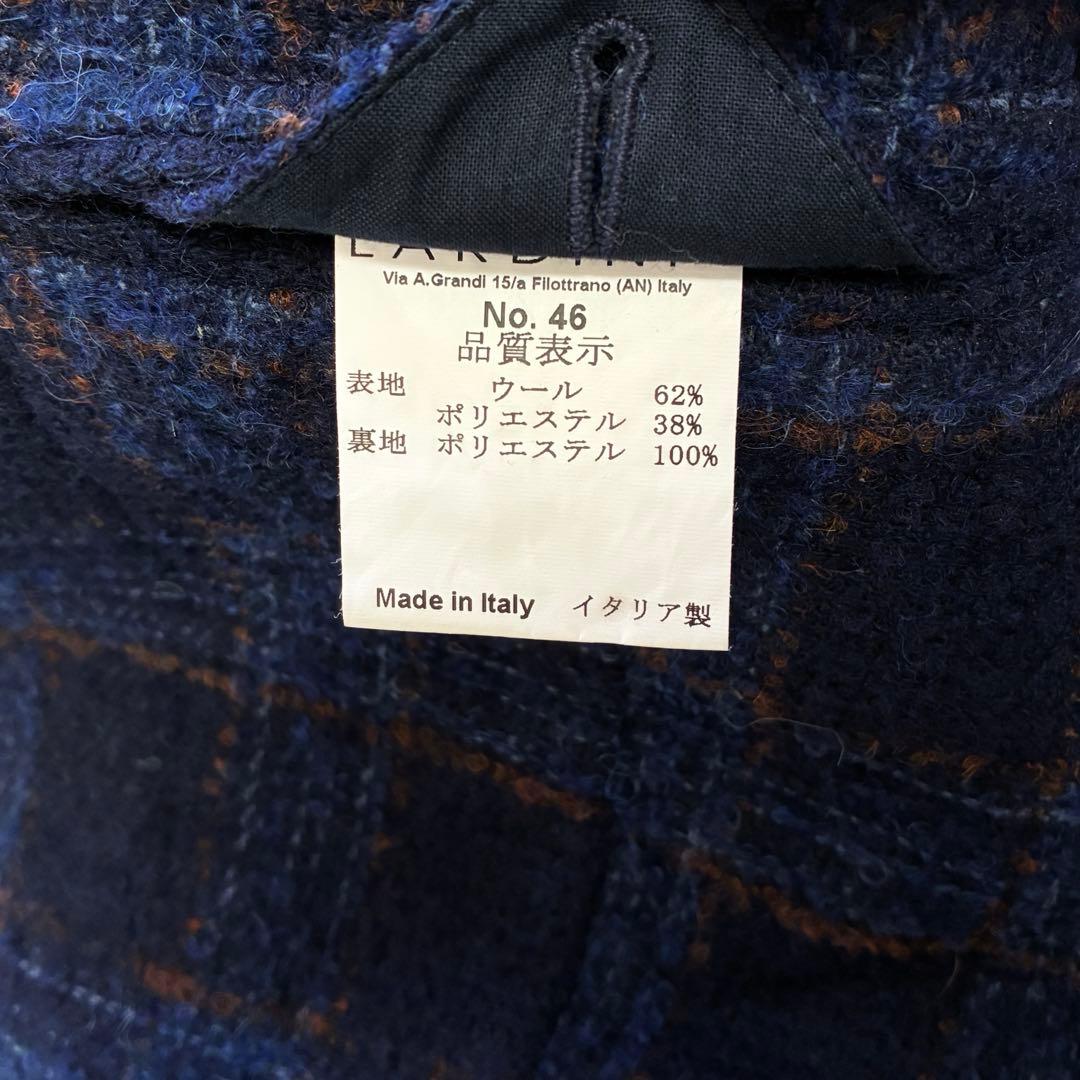 LARDINI テーラードジャケット 大判チェック ツイード 48