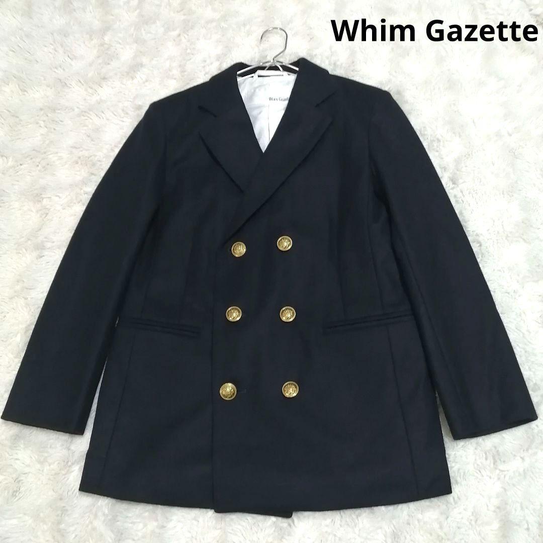 ✨美品✨Whim Gazette ウール 紺ブレ ダブルブレストジャケット