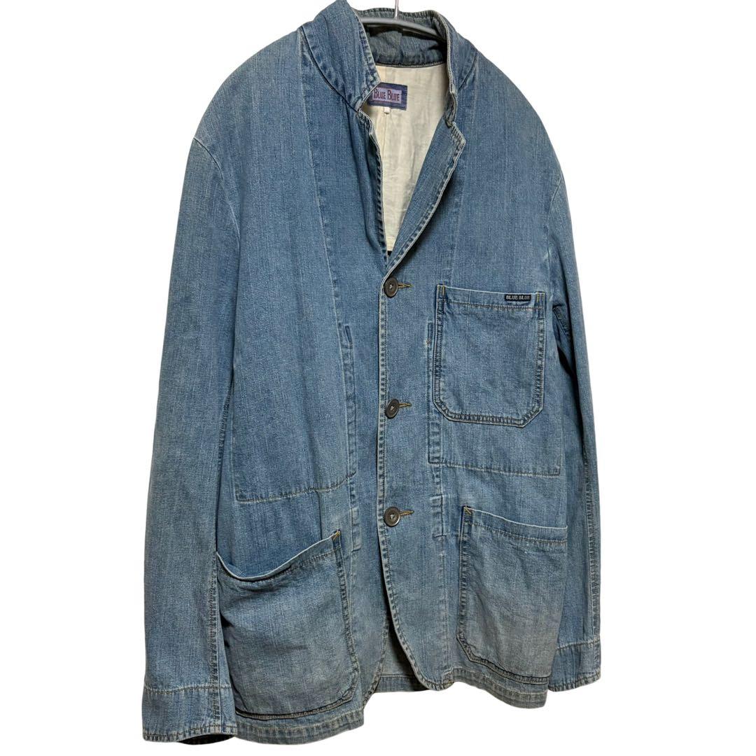 N-587 BLUE BLUE ブルーブルー　マオカラー　デニムカバーオール　L