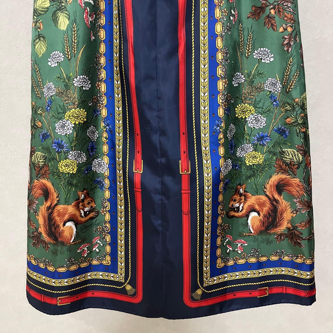 【MUVEIL】 25AW リス柄　ミューベル　スカーフ プリントスカート