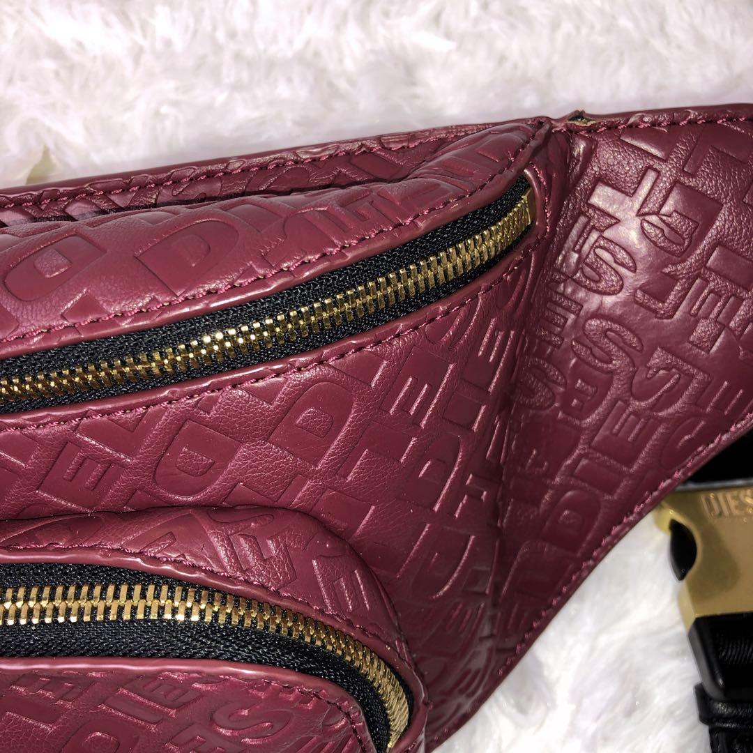 DIESEL ウエストバッグ　ショルダーバッグ　レッド　金色金具