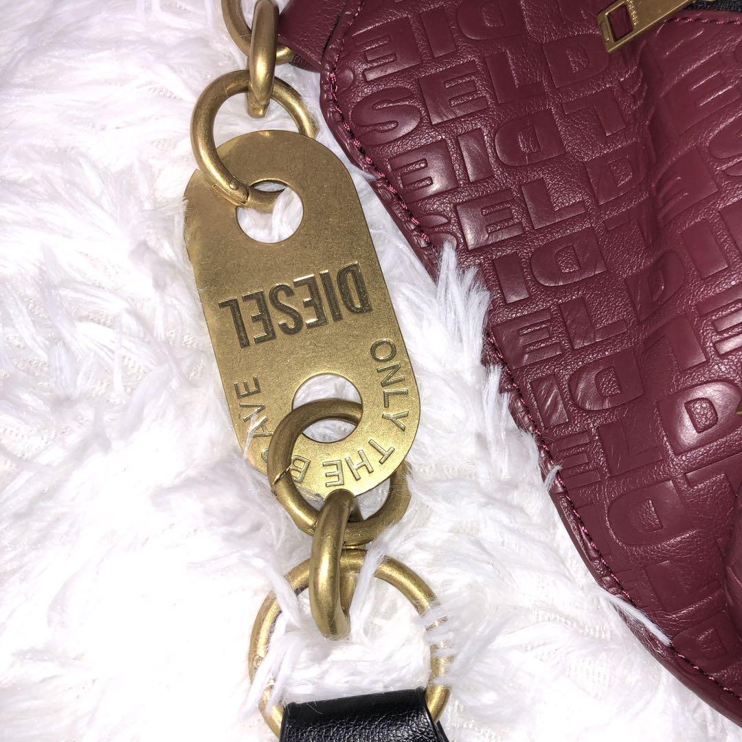 DIESEL ウエストバッグ　ショルダーバッグ　レッド　金色金具
