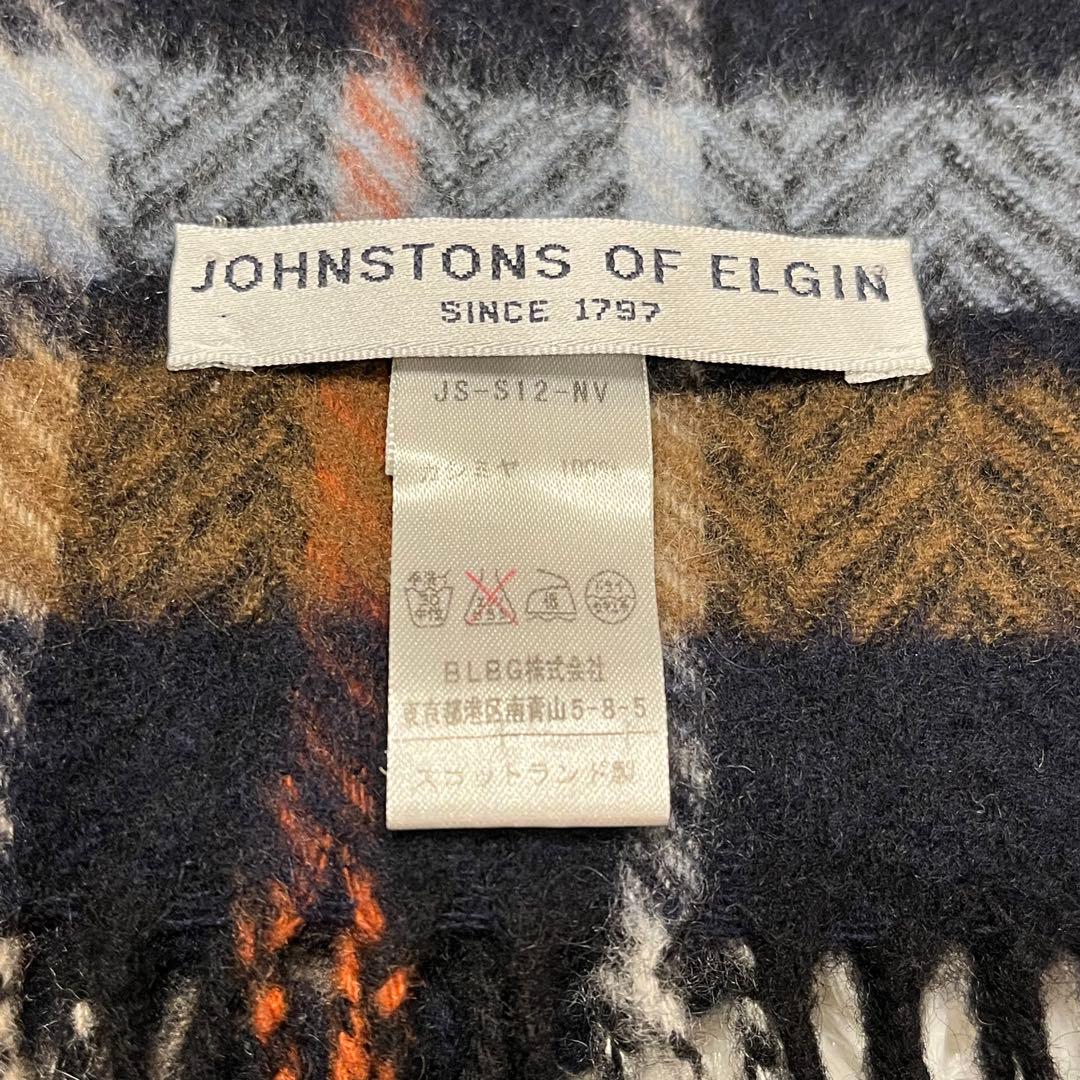 中判Johnstons of Elgin カシミヤ マフラー ストール チェック
