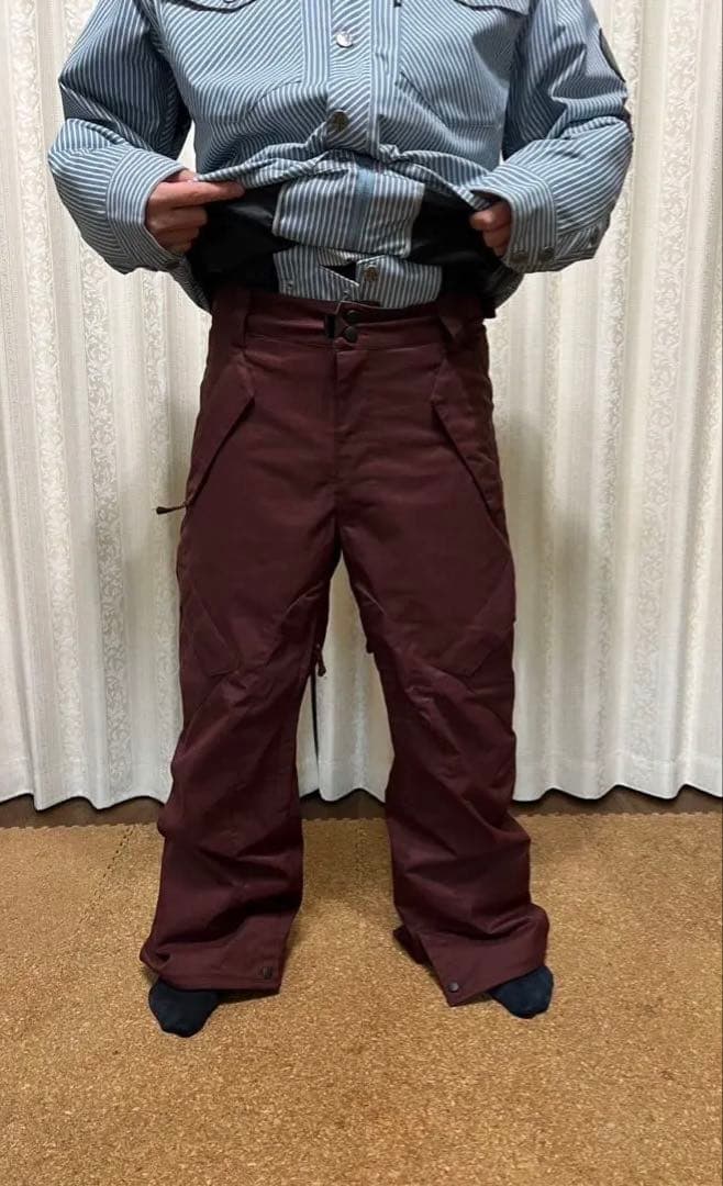 スノーボードウエアセット　Mサイズ 水色ジャケット ワインレッドパンツ