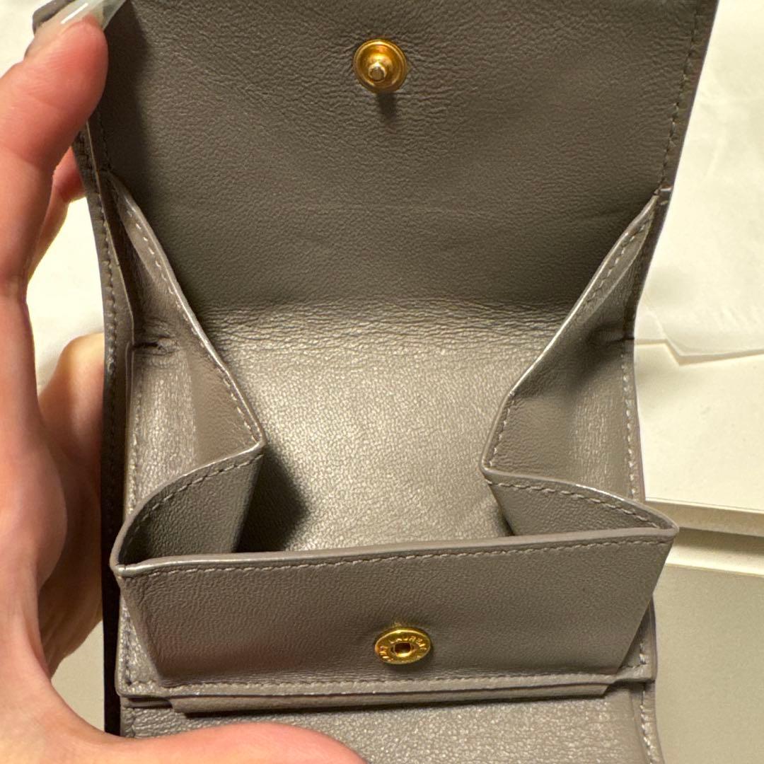 YSL サンローラン　三つ折り財布　グレージュ