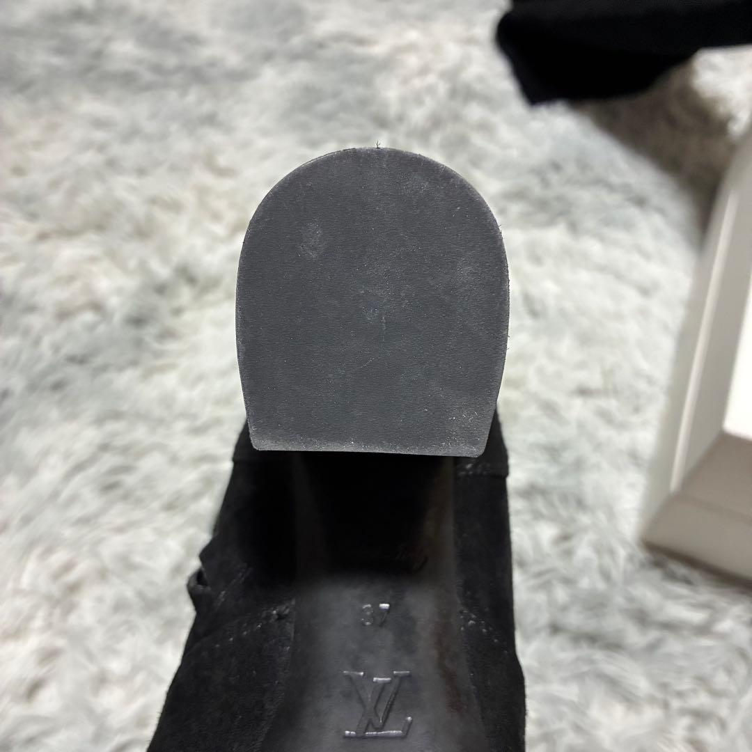 【良品】LOUIS VUITTON 本革 ニーハイ 37 BLACK モノグラム