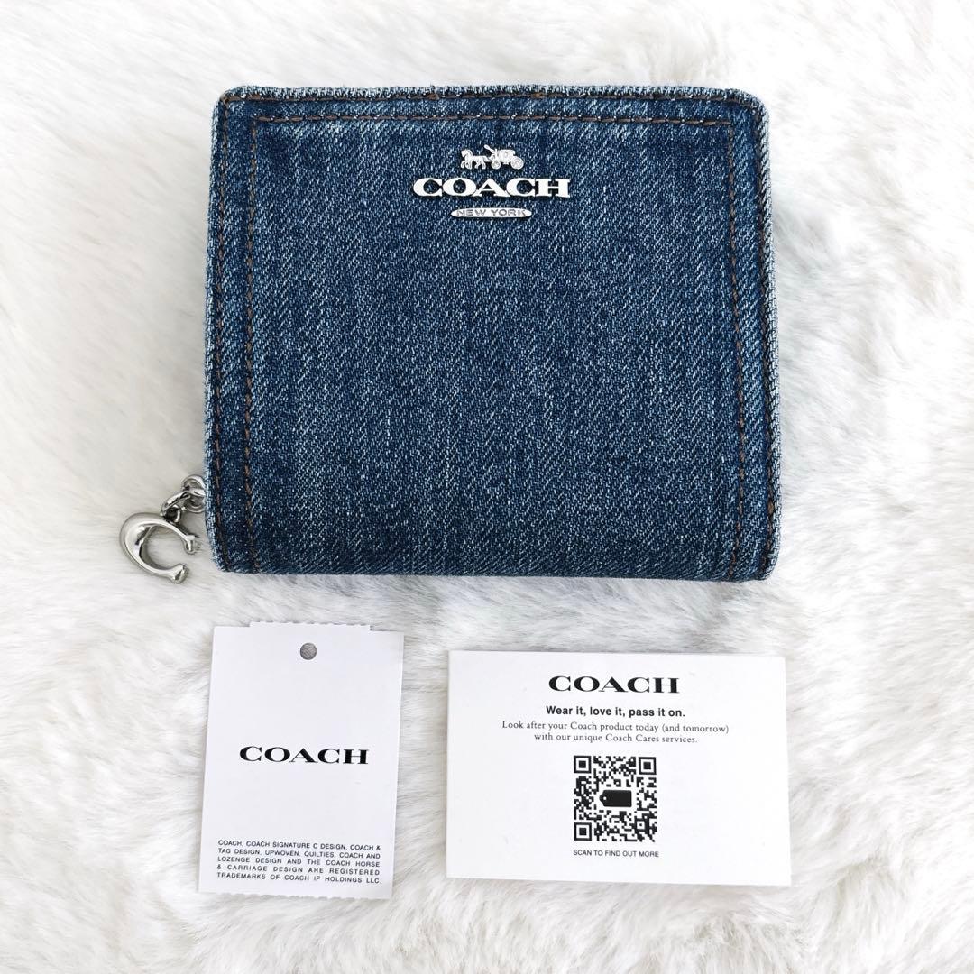 COACH コーチ スナップ ウォレット デニム 二つ折り財布 極美品