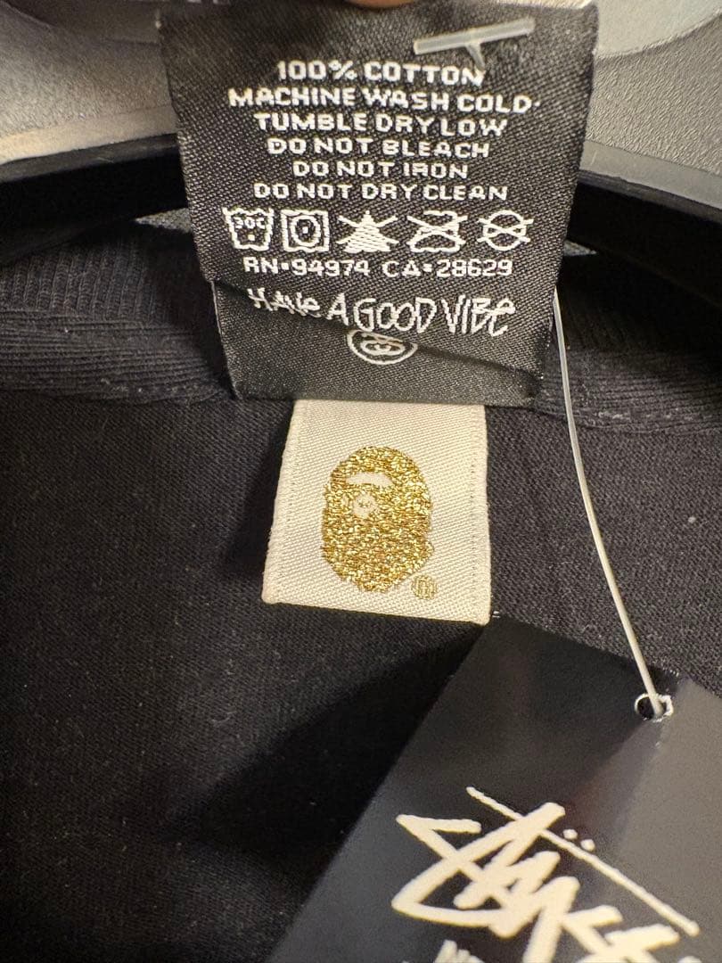 Stussy × A BATHING APEコラボTシャツ Lサイズ　未使用品