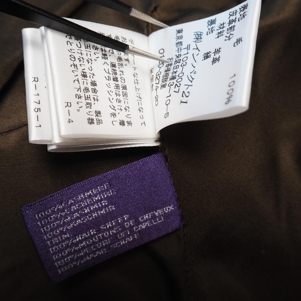 ラルフローレンコレクション カシミヤ100％ 絹裏地 ラムレザーヨークジャケット