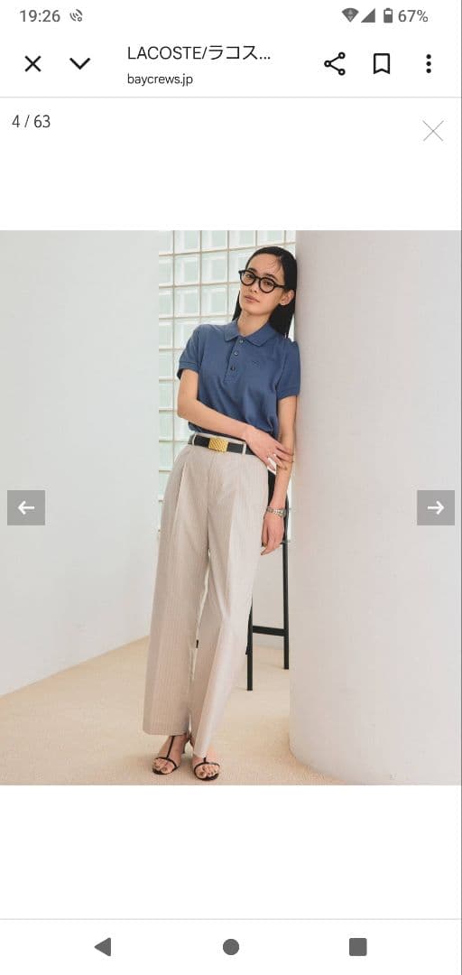 IENA LACOSTE/ラコステ 別注 POLO SHIRTS ネイビー