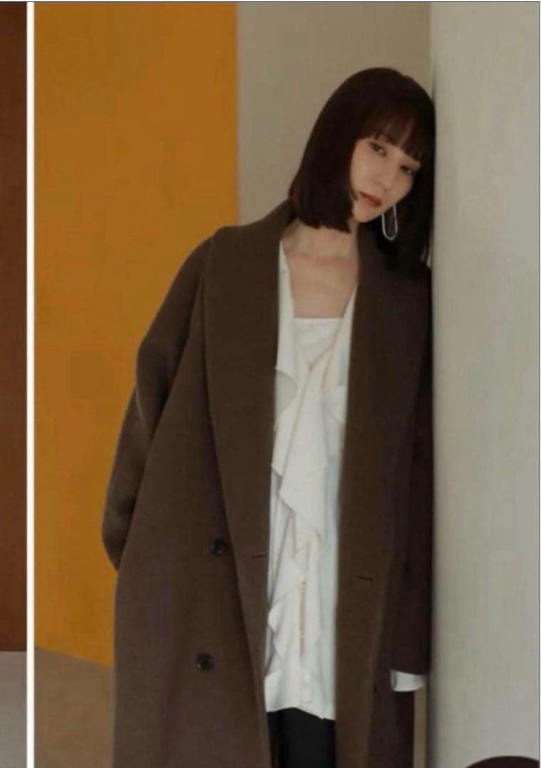 ジャケット・アウター louren big shawl collar double coat