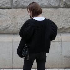 【美品】☆HEVE☆Bubbly 2way Cable Cardigan 黒☆