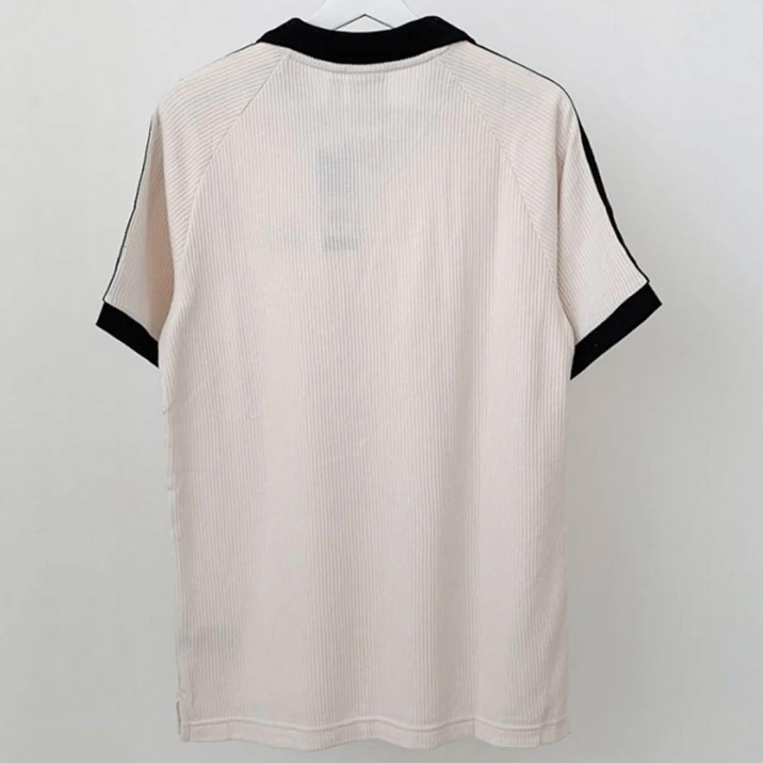 adidas レディース　ワッフル　ニット　ポロシャツ　半袖　Tシャツ　ホワイト