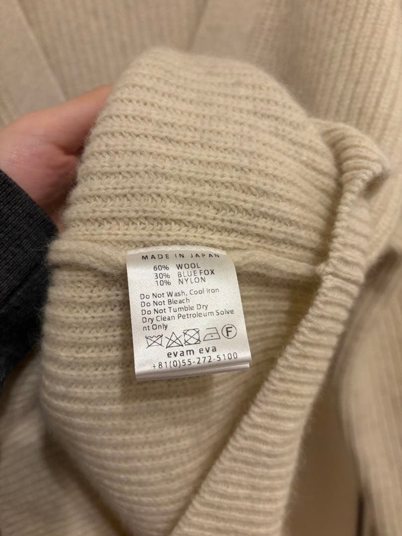 evam eva wool fox aze cardigan カーディガン