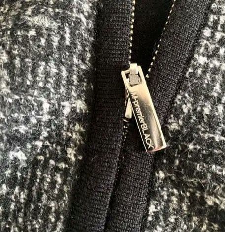 美品 エムプルミエブラック モヘヤ混ツイードライクアンサンブル ブラック 36