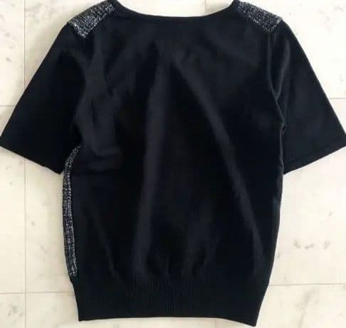 美品 エムプルミエブラック モヘヤ混ツイードライクアンサンブル ブラック 36